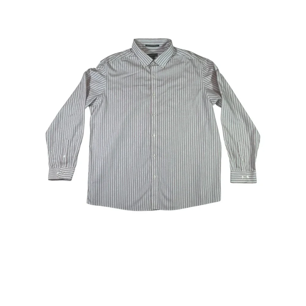 Eddie Bauer Shirt Mens 2XL Multi Striped Wrinkle Resistant Back Box Button Down
